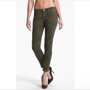Current/Elliott The Rolled Skinny jeans green army lace denim